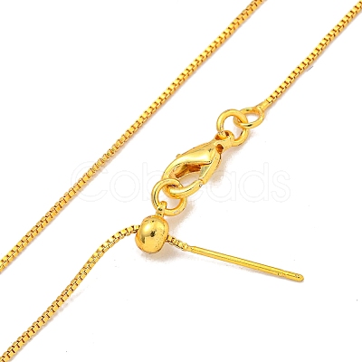 Brass Box Chain Necklaces for Women NJEW-G084-09G-1