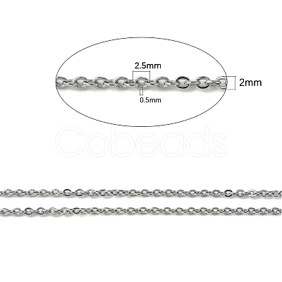 Tarnish Resistant 304 Stainless Steel Cable Chains CHS-H001-2mm-15P-1