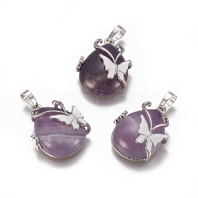 Natural Amethyst Pendants X-G-K296-B08-1