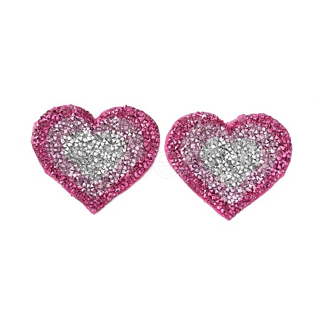 Heart Hotfix Rhinestone DIY-WH0308-193C-1