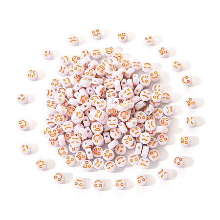 White Opaque Acrylic Beads MACR-YW0001-20A-1