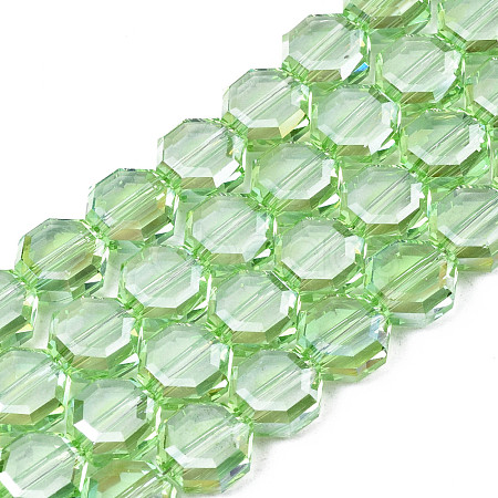 Electroplate Transparent Glass Beads Strands EGLA-N002-27-C06-1