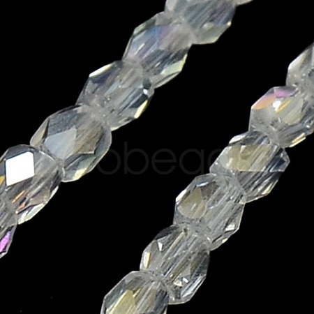 AB Color Plated Crystal Glass Barrel Beads Strands EGLA-F017-A01-1
