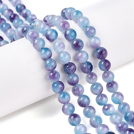 Dyed Natural White Jade Beads Strands G-T138-6mm-210-6-1