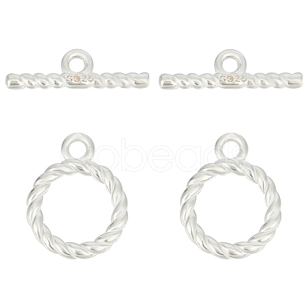 GOMAKERER 2Pcs 925 Sterling Silver Toggle Clasps STER-GO0001-18-1