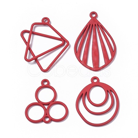 Spray Painted Alloy Pendants and Links PALLOY-X0037-35C-1