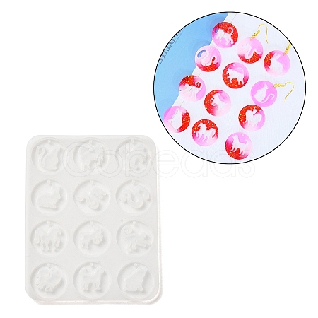 12 Chinese Zodiac Signs Flat Round DIY Silicone Molds SIMO-C012-04-1