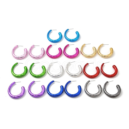 Ring Acrylic Stud Earrings EJEW-P251-33-1