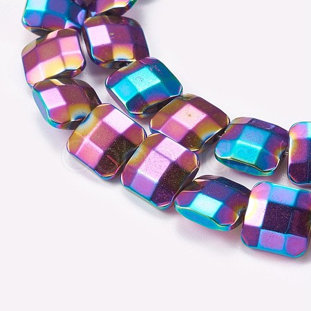 Electroplated Non-magnetic Synthetic Hematite Beads Strands G-P367-A05-1