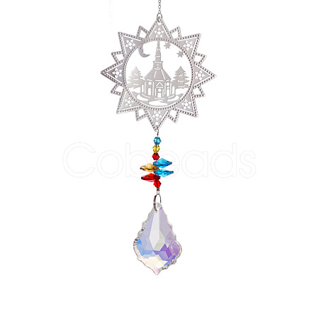 Crystal Glass Sun Catcher Pendant PW-WG51014-01-1