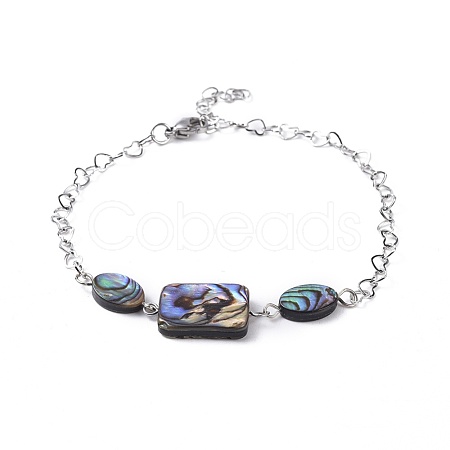 Natural Abalone Shell/Paua Shell Anklets AJEW-AN00267-1
