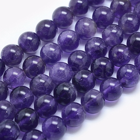 Natural Amethyst Beads Strands G-E481-03-6mm-1