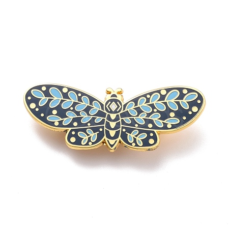 Butterfly with Leaf Enamel Pin JEWB-I016-09G-1