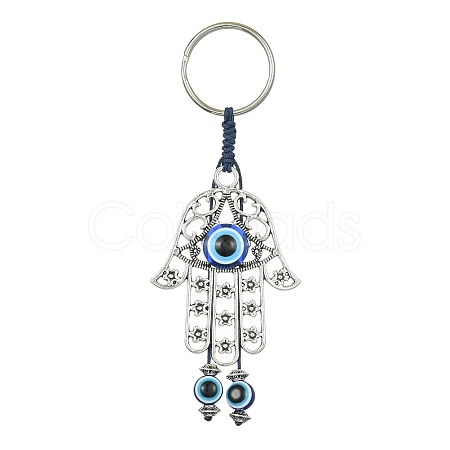 Alloy with Resin Evil Eye Charms Keychains KEYC-JKC00619-01-1