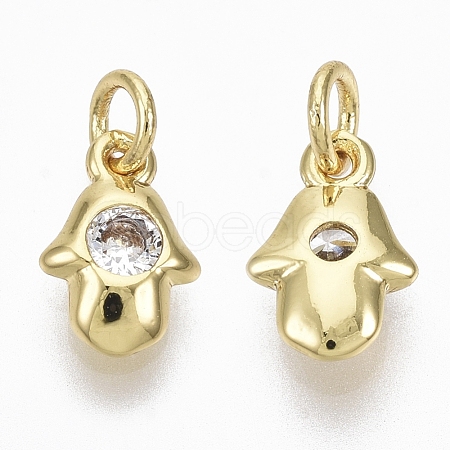 Brass Micro Pave Cubic Zirconia Charms ZIRC-R109-042-NF-1