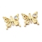 Rack Plating Alloy with Glass Pendants, Lead Free & Cadmium Free, Butterfly Charm, Golden, 19x23x3mm, Hole: 1.2mm