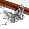 Alloy Claw Hair Clips, Hair Accessories for Women & Girls, Butterfly, Antique Silver, 70x54x40mm