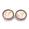 SaddleBrown Porcelain Candles, Bowl Shaped Smokeless Decorations, with Dryed Flowers, the Box only for Protection, No Supply Again if the Box Crushed, Violet, 65x31mm, 2pcs/set