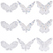 Gorgecraft 18Pcs 3 Style Butterfly Gauze Embroidery Ornaments Accessories, Lace Sequins Clothing Sew on Patches, Suitable for Wedding Dress, Performance Clothes, White, 125~195x170~230x0.5mm, 6pcs/style