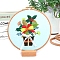 Christmas Theme Embroidery Kits, Including Embroidery Cloth & Thread, Needle, Instruction Sheet, Flower, 220x150mm