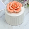 Porcelain Jewelry Boxes, for Jewerly Dispaly, Flower, Orange, 80x80mm