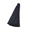 Cotton Thread Tassel Big Pendants, Black, 70~73x9~10mm