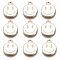 Alloy Enamel Charms, Flat Round with Smiling Face, White, 14.5x12x1.5mm, Hole: 1.5mm