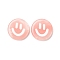 Resin Decoden Cabochons, Smiling Face, Pink, 22.5x5mm