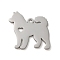 Non-Tarnish 304 Stainless Steel Pendants, Laser Cut, Dog Charm, Stainless Steel Color, 19x18x1mm, Hole: 1.5mm