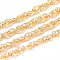 Brass Chains Necklace Making, with S-Hook Clasps, M Clasps, Real 18K Gold Plated, 18.11 inch(46cm), 1.5mm