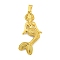 Ion Plating(IP) 304 Stainless Steel Big Pendants, Mermaid Charm, Golden, 65x34x7.5mm, Hole: 11.5x5mm