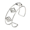 Non-Tarnish 304 Stainless Steel Wide Textured Open Cuff Bangles, Rhombus, 2-1/2~2-3/4 inch(6.5~7cm)x1-7/8 inch(4.7cm)