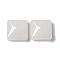 Glass Cabochons, Imitation Gemstone, Square, White, 10x10x4mm