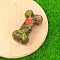 Natural Unakite Carved Healing Bone Figurines, Reiki Energy Stone Display Decorations, 34x20x10~14mm