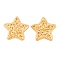 Ion Plating(IP) 304 Stainless Steel Stud Earrings for Women, Golden, Star, 21x22mm