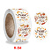 Autumn Stickers Roll, Round Paper with Thank You Stickers, Adhesive Labels, Decorative Sealing Stickers, for Gifts, Party
, Chocolate, 25mm, 500pcs/roll