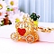 Heart Pumpkin Car Alloy Rhinestone Keychain, Korean Version Women's Bag Pendant Keychain, Hyacinth, 10x5cm