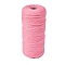 Cotton Macrame Cord, Round Macrame Rope for Wall Hangers, Boho Decorations, DIY Macrame Craft, Pink, 3mm, about 109.36 Yards(100m)/Roll