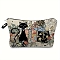 Polyester Wallet, with Zipper, Rectangle, Cat Shape, 17x25cm