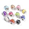 Brass Beads, with Rhinestone & Resin, Platinum, Mixed Color, 14.5x13.5mm, Hole: 3.5mm