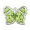 Acrylic Pendant, Butterfly, Light Green, 32x42.5x2.5mm, Hole: 2mm