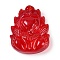 Glass Pendants, Fox Charms, Red, 30x24x10mm, Hole: 1mm