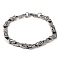 Tarnish Resistant 304 Stainless Steel Byzantine Chain Bracelets, Chainmaille Weaves Jewelry, with 201 Stainless Steeel Findings, Stainless Steel Color, 8-5/8 inch(21.8cm)