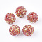 Acrylic Beads, Glitter Beads,with Sequins/Paillette, Round, Red, 12x11mm, Hole: 2mm