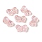 UV Plating Transparent Acrylic Beads, Butterfly, Pink, 8x14x4mm, Hole: 1.4mm