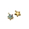 Stainless Steel Pendants, with Rhinestone, Star Charm, Golden, Aquamarine, 13mm