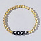 Stylish Brass & Acrylic Word Beaded Stretch Bracelets Trendy for Unique Look, Word HOPE, Golden, 6-7/8 inch(17.5cm)