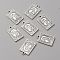 Zinc Tibetan Style Alloy Pendants, Antique Silver, Rectangle with Tarot Cards Pattern, The World XXI, 23x14x1.5mm, Hole: 1.8mm