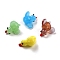 Handmade Lampwork Beads, Duck, Mixed Color, 20~24x20~22x7~10mm, Hole: 1.2~2mm