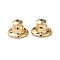 Rack Plating Brass Ear Nuts, Bullet Ear Nuts, Long-Lasting Plated, Real 14K Gold Plated, 10x7mm, Hole: 0.7mm